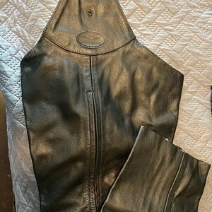 CDI Black Leather Riding Chaps